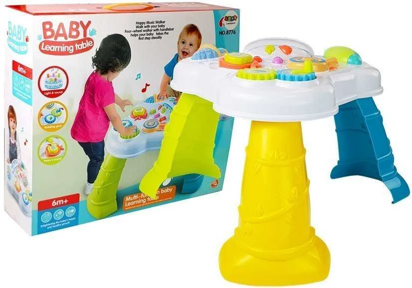 Daugiafunkcinis interaktyvus staliukas Baby Learning table, įvairių spalvų