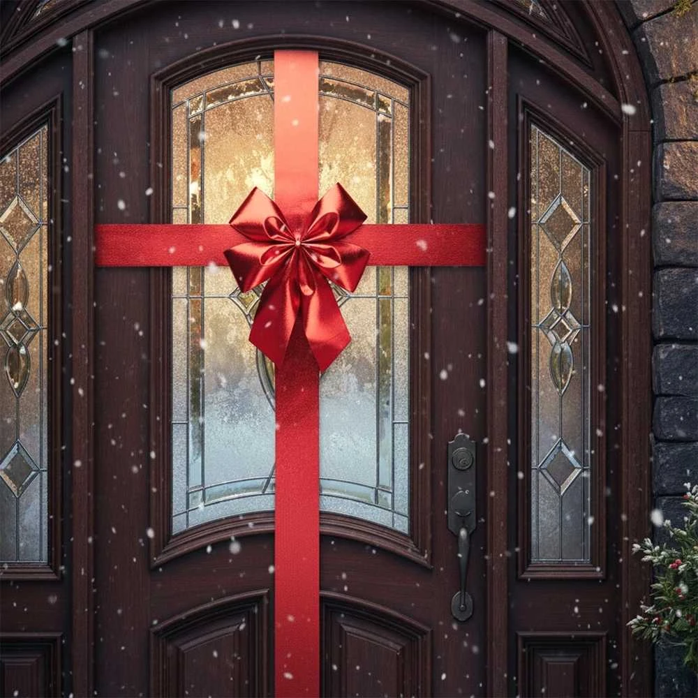 Christmas Decoration Dekoratyvinė juostelė durelėms Raudona 33x42 cm - Kalėdų dekoracija