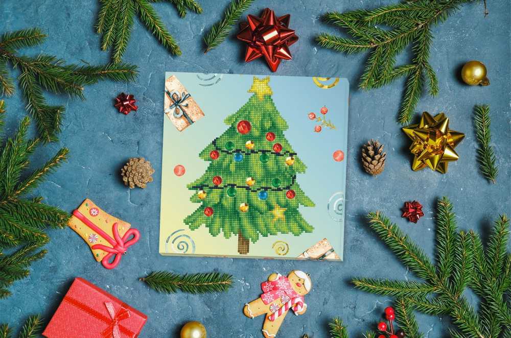 Dante Deimantinė mozaika Merry chridtmas medžio 28x28 cm