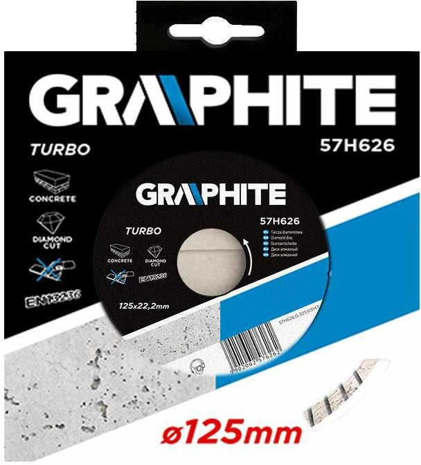 Tarcza Deimantinis diskas GRAPHITE 57H626 skersmuo 125mm, Turbo