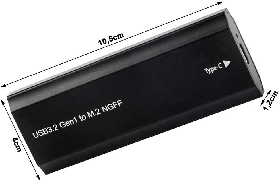 Dėklas diskui M.2 SATA NGFF USB 3.1 su USB-C jungtimi