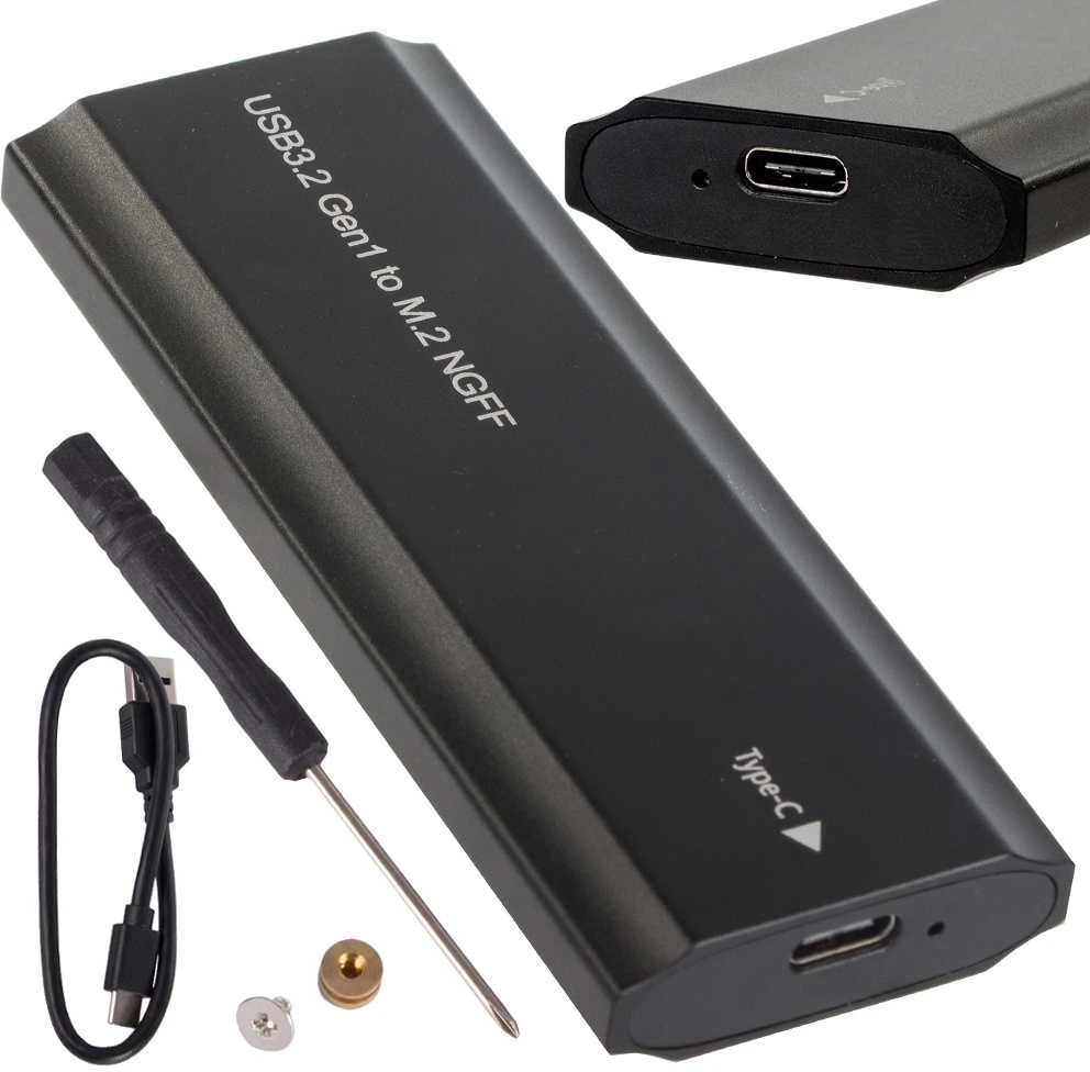 Dėklas diskui M.2 SATA NGFF USB 3.1 su USB-C jungtimi