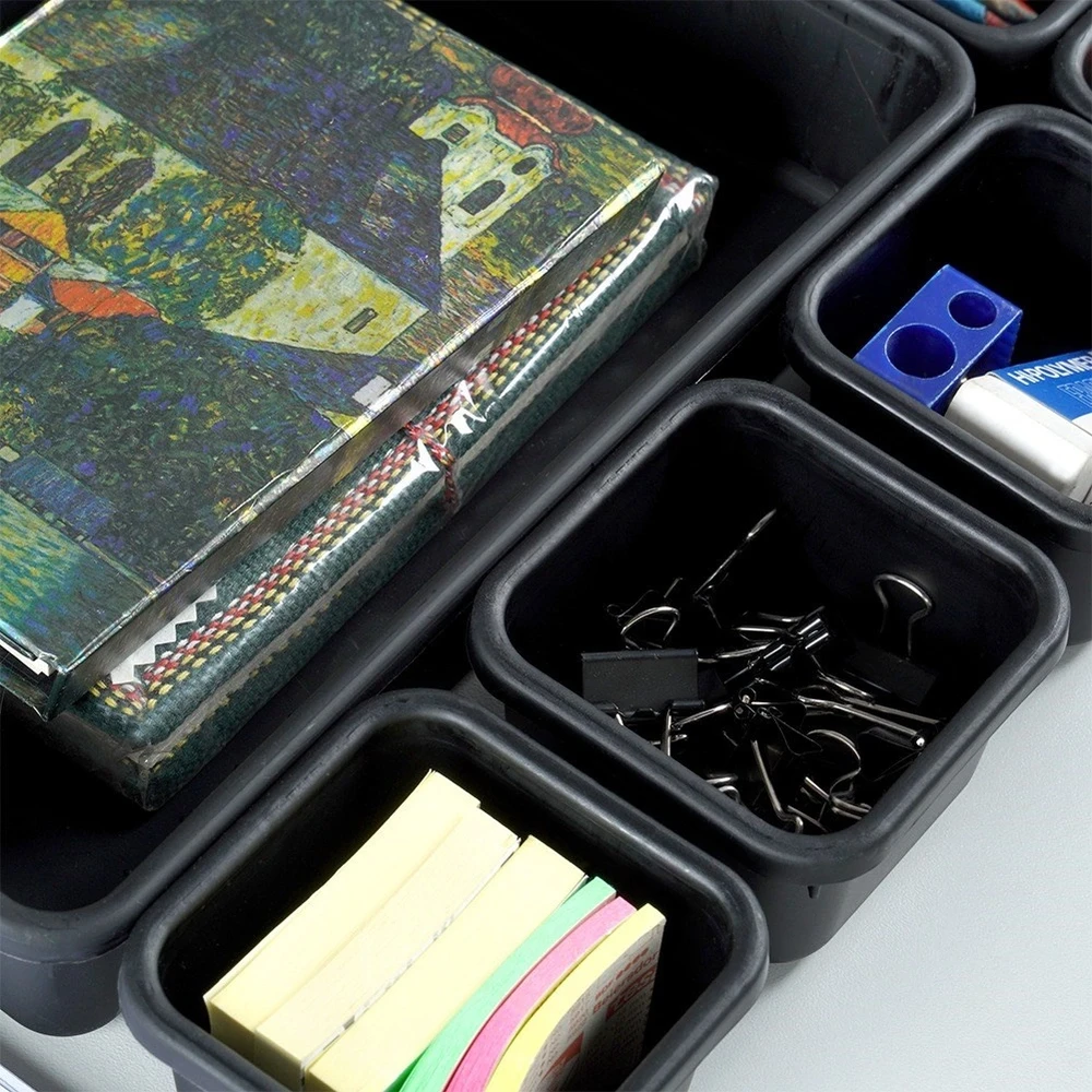 Storage Solutions Vilde Rašomojo stalo stalčių organizatorius juodas modulinis 8 vnt.