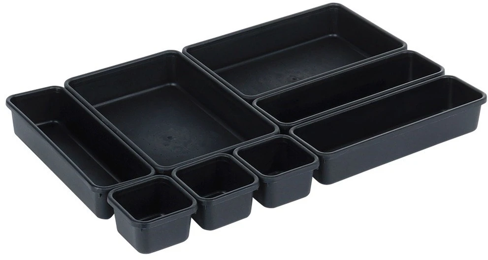 Storage Solutions Vilde Rašomojo stalo stalčių organizatorius juodas modulinis 8 vnt.