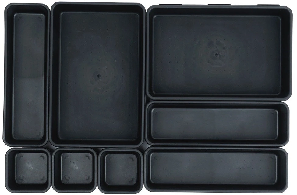 Storage Solutions Vilde Rašomojo stalo stalčių organizatorius juodas modulinis 8 vnt.