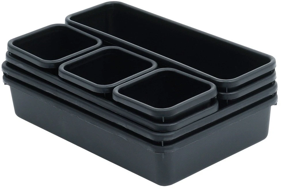 Storage Solutions Vilde Rašomojo stalo stalčių organizatorius juodas modulinis 8 vnt.