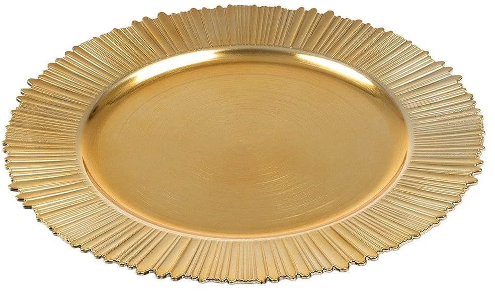Dekoratyvinė polėkštė, auksinė, 33 × 33 × 1,5 cm