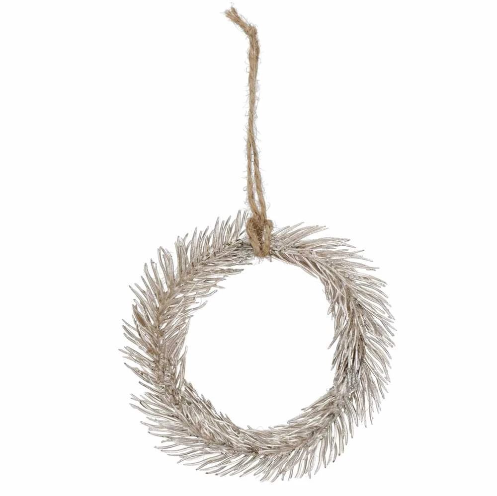 Dekoratyvinė šaka Springos, 10 cm, ruda/žalia/sidabrinė