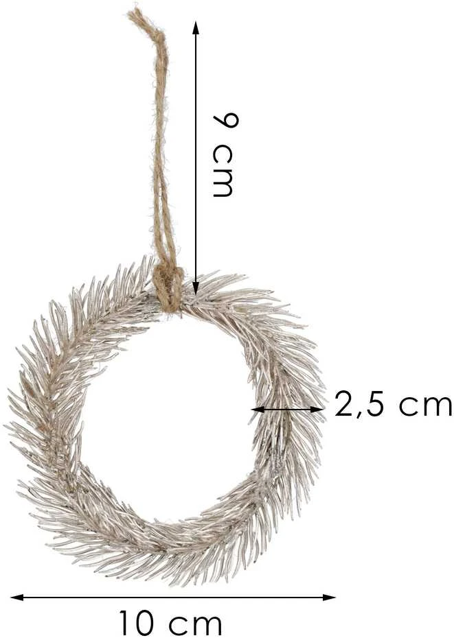 Dekoratyvinė šaka Springos, 10 cm, ruda/žalia/sidabrinė