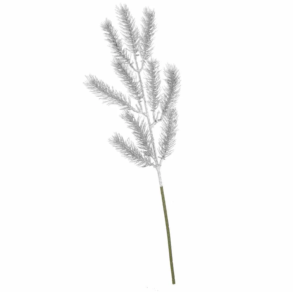 Dekoratyvinė šakelė Springos, 47 cm, žalia/sidabrinė