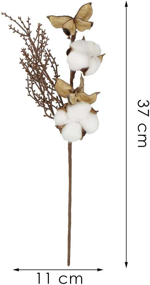 Dekoratyvinė šakelė su medvilnės kamuoliuku Springos, 37 cm