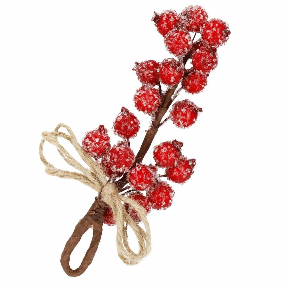 Dekoratyvinė šakelė su šermukšnio uogomis Springos, 15 cm