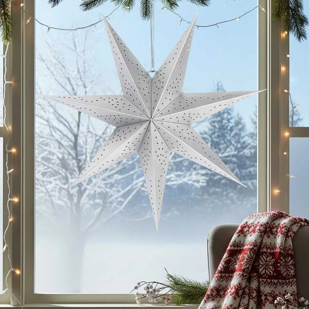 Christmas Decoration Sidabrinė Dekoratyvinė Žvaigždė 45 cm - Kalėdų Ornamentas