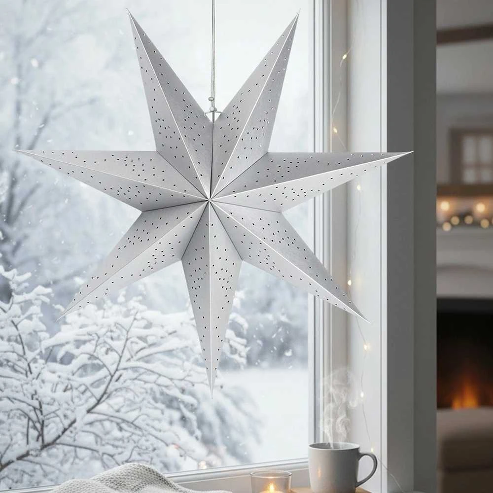 Christmas Gifts Dekoratyvinė Žvaigždė Popierinė 60 cm - Sidabrinė Ornamentas