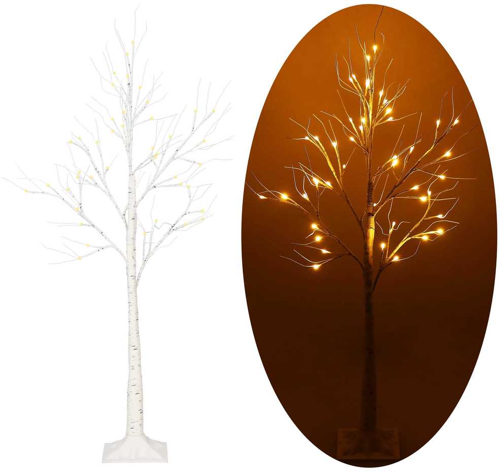 Dekoratyvinis beržo imitacijos medis Springos 180 cm su 96 LED
