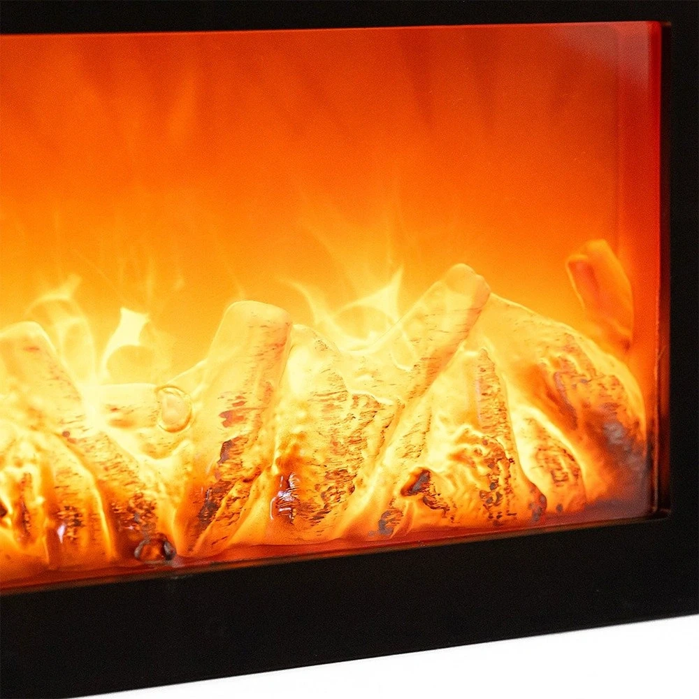 Dekoratyvinis LED židinys, juodas, 38 × 10 × 19,5 cm
