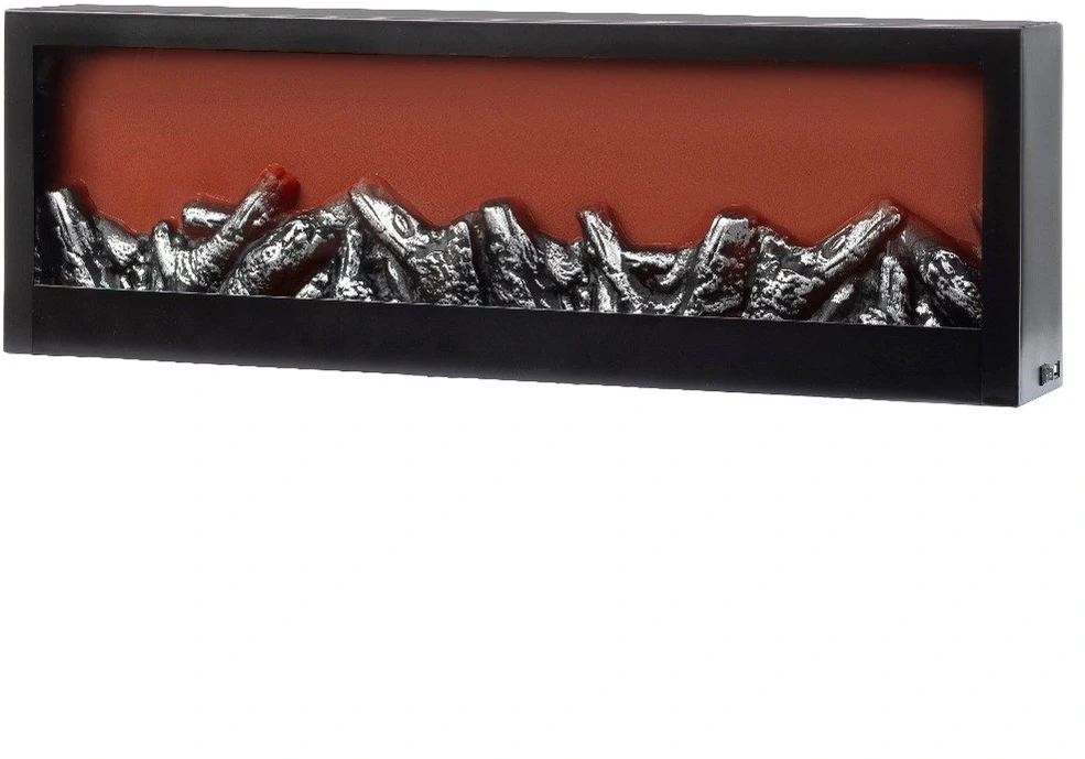 Dekoratyvinis LED židinys, juodas, 60 × 10 × 20 cm