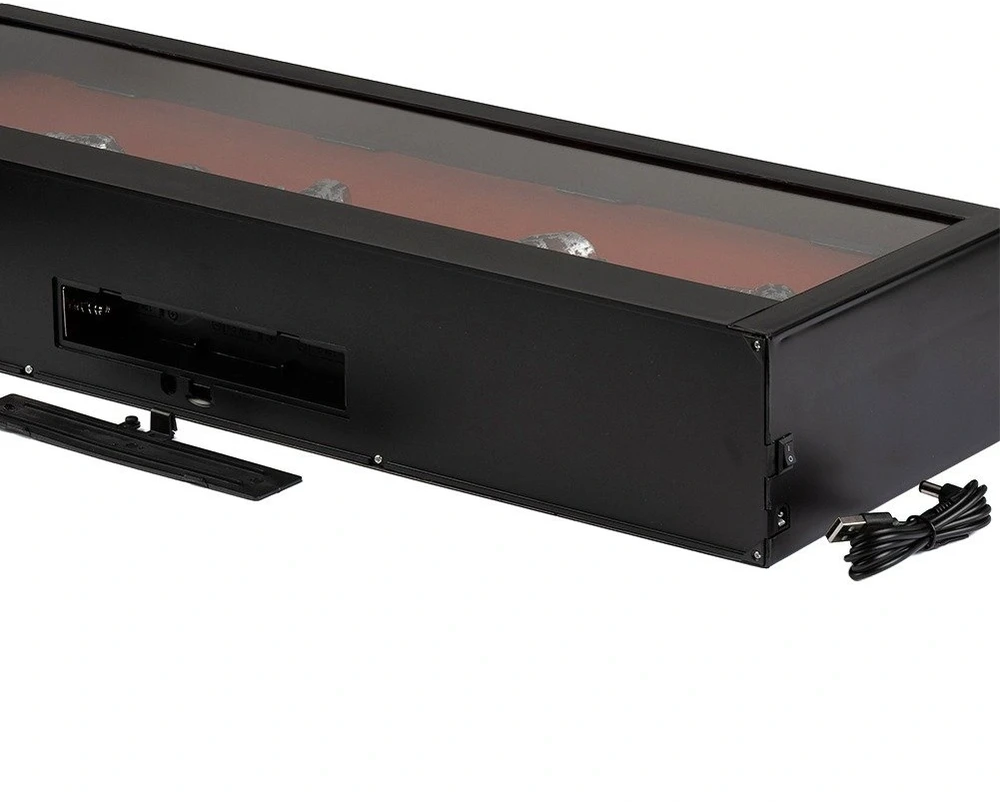 Dekoratyvinis LED židinys, juodas, 60 × 10 × 20 cm