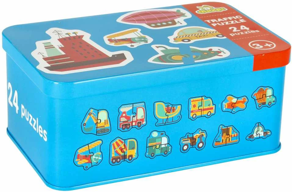 Dėlionės skardinėje transporto priemonėse 24 dėlionės