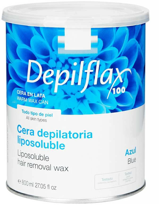 Depilflax 100 mėlynas vaškas 800 ml skardinėje