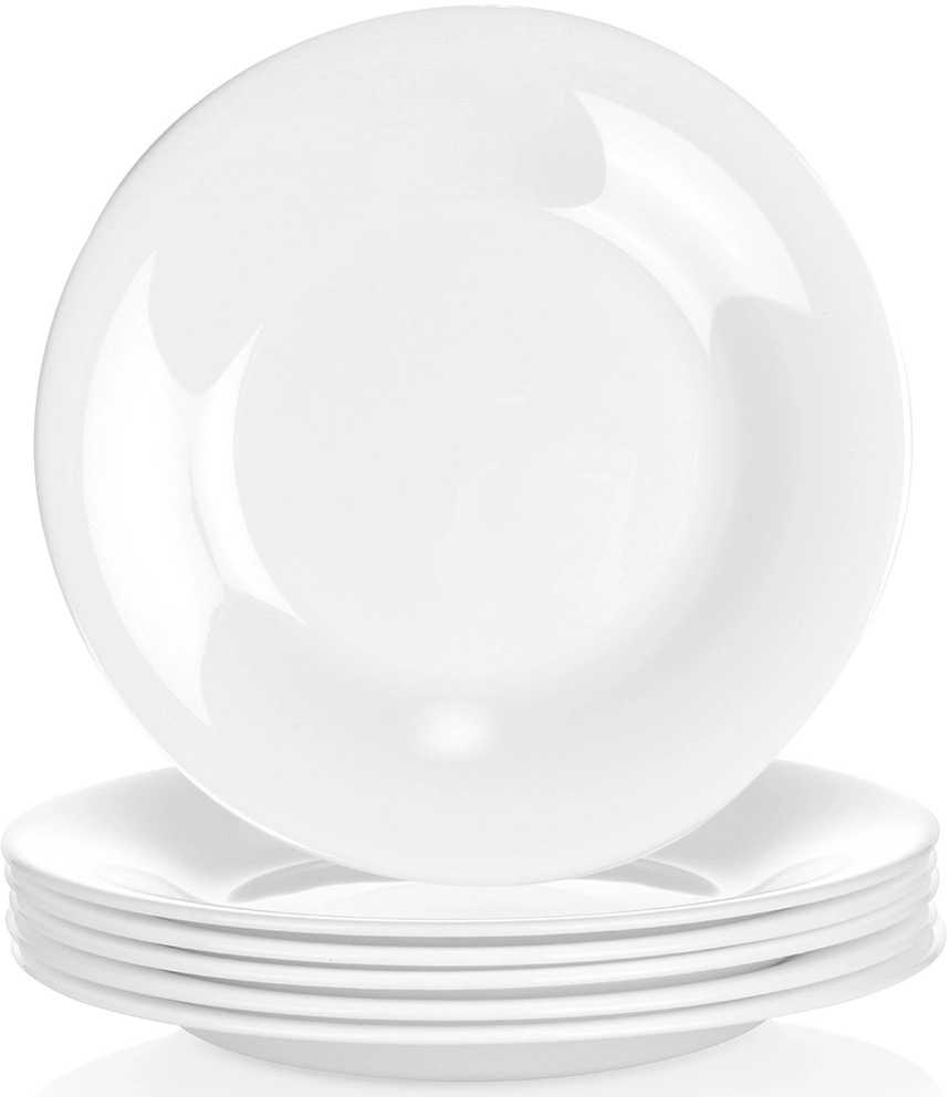 Desertinės lėkštės Vilde stiklinės baltos 18 cm, 6 vnt.