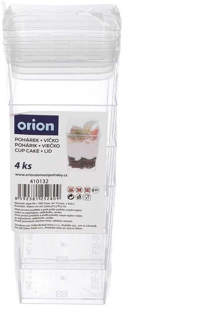 Orion Desertų puodeliai 160 ml, 4 vnt. su dangteliais