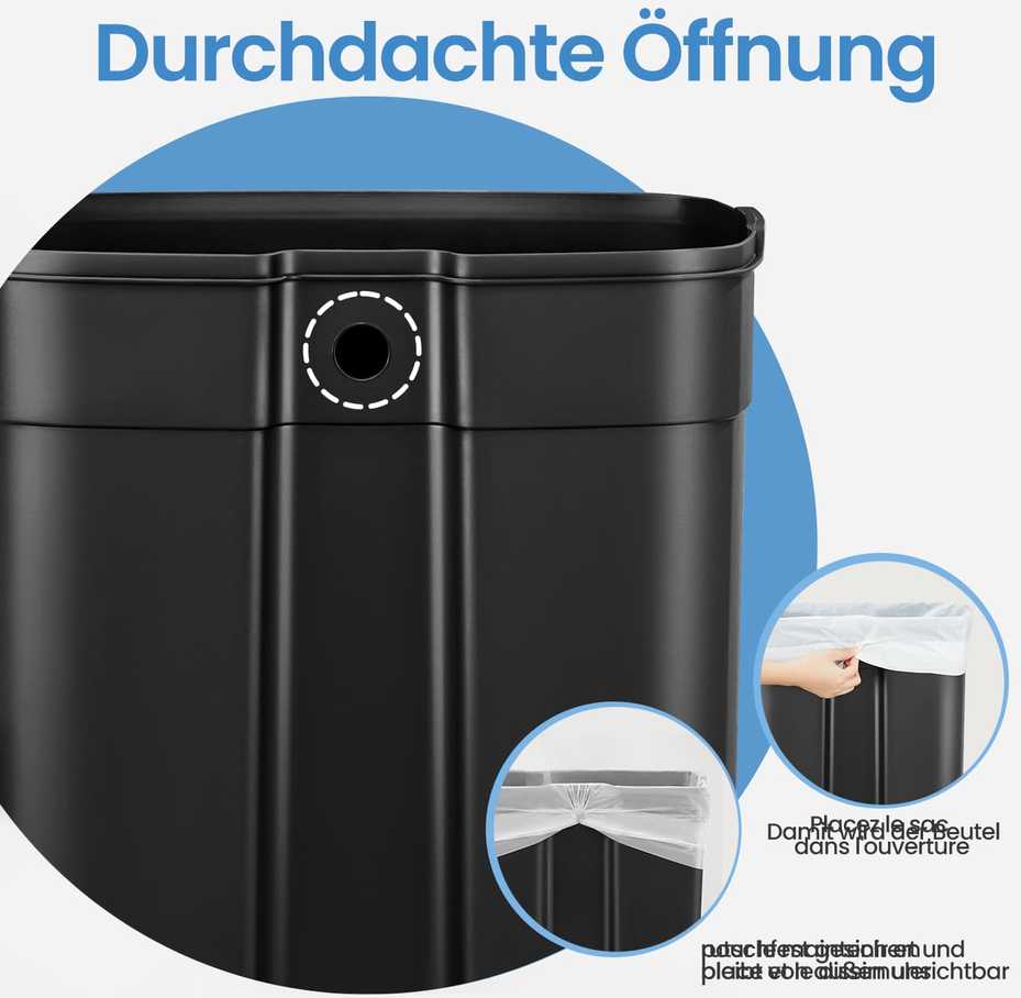 Dėžė su pedalu SONGMICS 50 L, plieninė