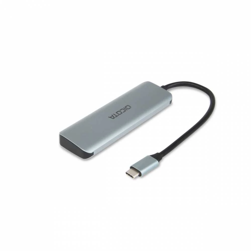 USB Adapteris - DICOTA D32061 4-in-1 10 Gbps Sidabrinis