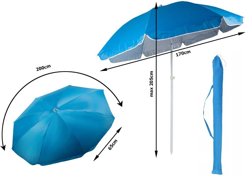 Didelis skėtis su UV filtru, 170 cm, reguliuojamas