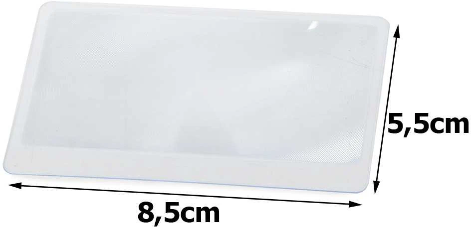 Didinamasis stiklas skaitymui 85x55mm