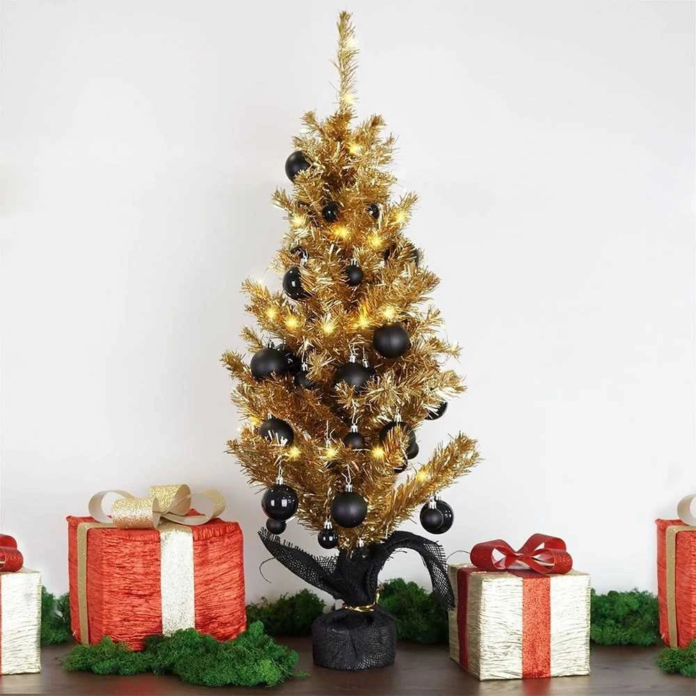 Home Styling Collection Dirbtinė eglė 90 cm Auksinė
