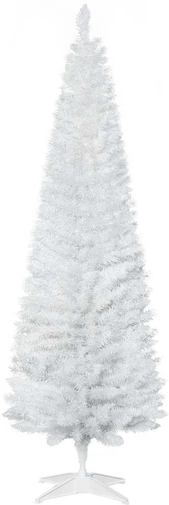 HOMCOM dirbtinė kalėdinė eglutė su plastikiniu stovu, 390 šakelių, balta, Ø 55 x A 180 cm