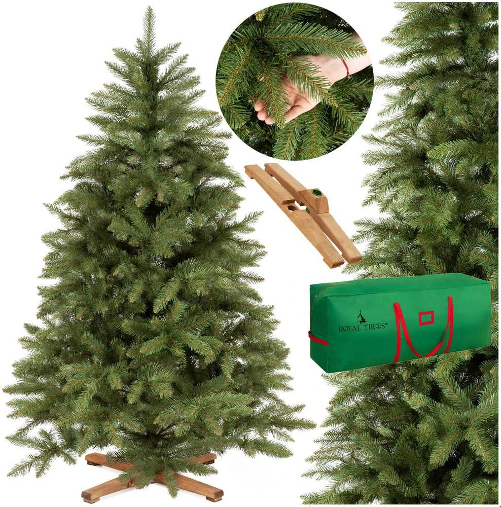 Springos Dirbtinė eglutė Royal Trees Skandinaviška 180 cm su mediniu stovu