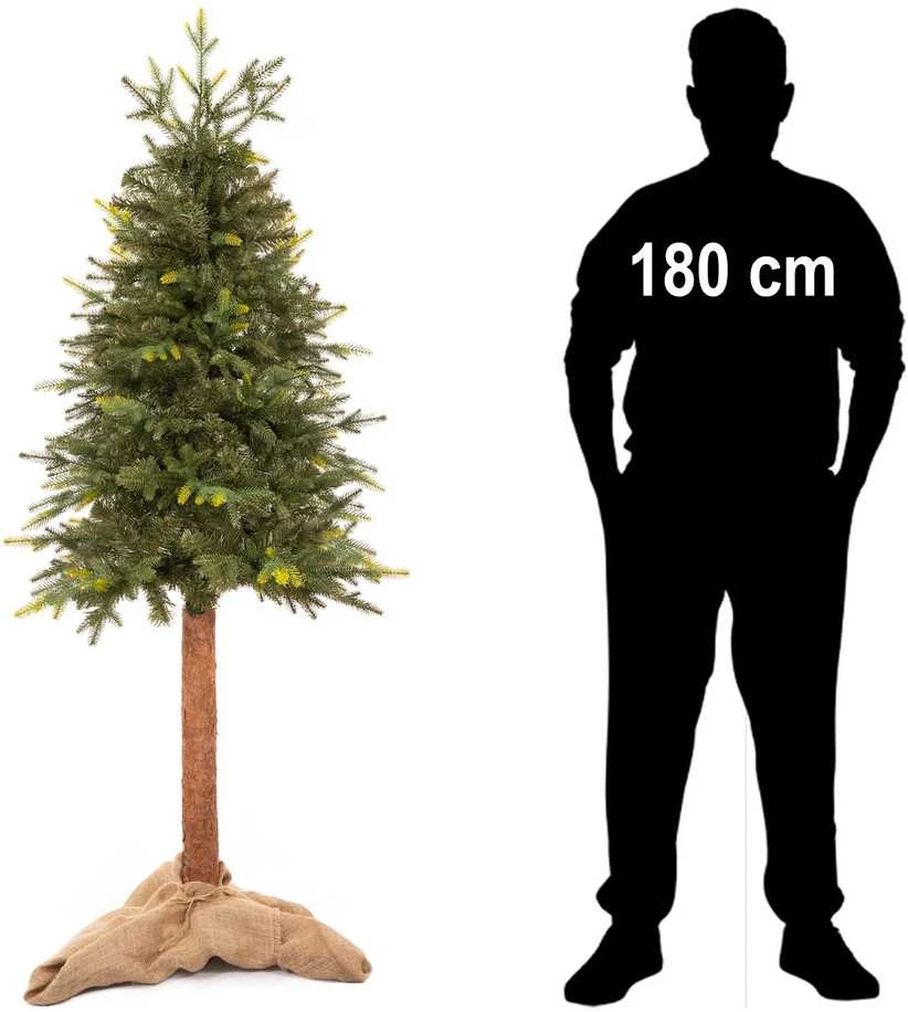 Dirbtinė eglutė Springos 180 cm, ant natūralaus kamieno