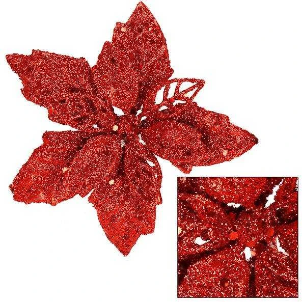 Dirbtinė gėlė puansetija Springos 13x13 cm raudona
