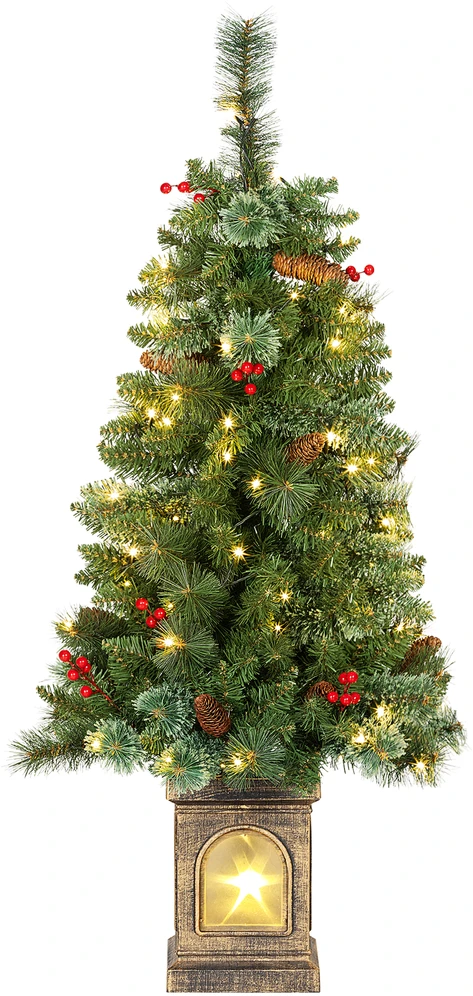 Homcom Dirbtinė kalėdinė eglutė su 100 LED ir 8 apšvietimo režimais, žalia, 120 cm