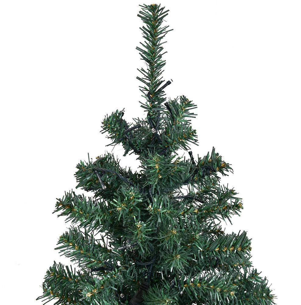 Dirbtinė kalėdinė eglutė su 150 spalvotų ir šiltai baltų LED lempučių, 150 cm, Ø 40 cm