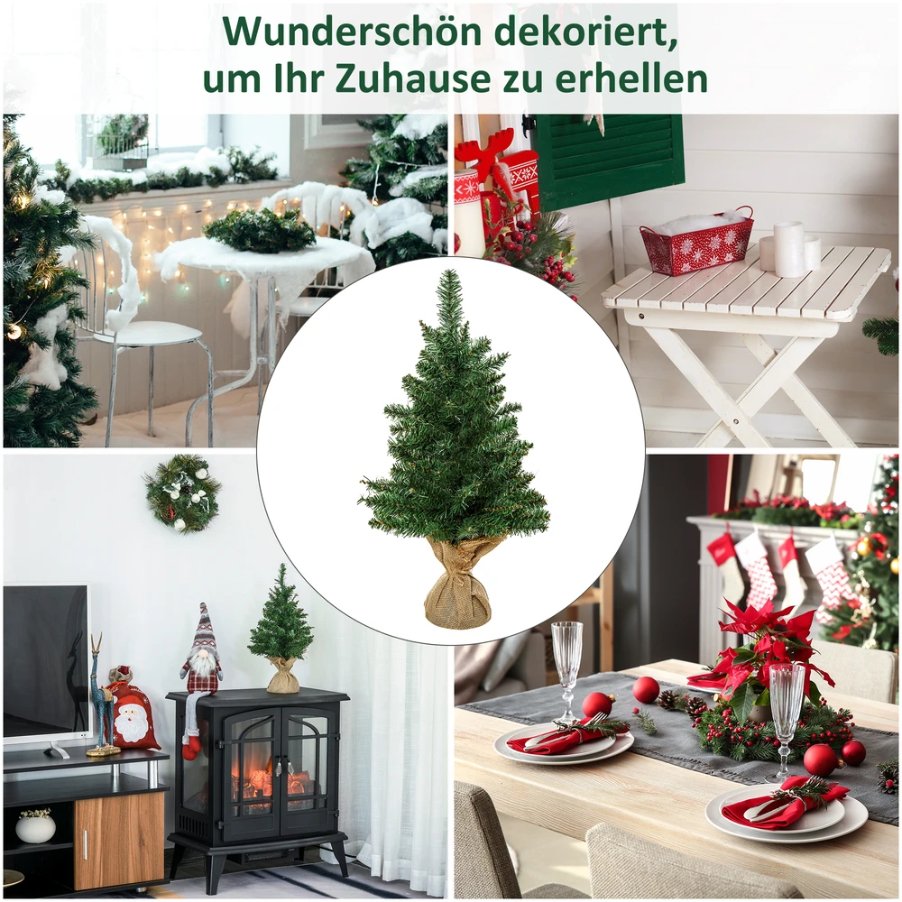 Dirbtinė kalėdinė eglutė su 70 šakelių galiukų, žalia, 60 cm