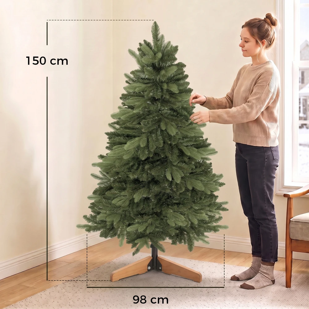 Dirbtinė kalėdinė eglutė su atlenkiamomis šakomis, 525 šakų galiukai, žalia, 150 cm