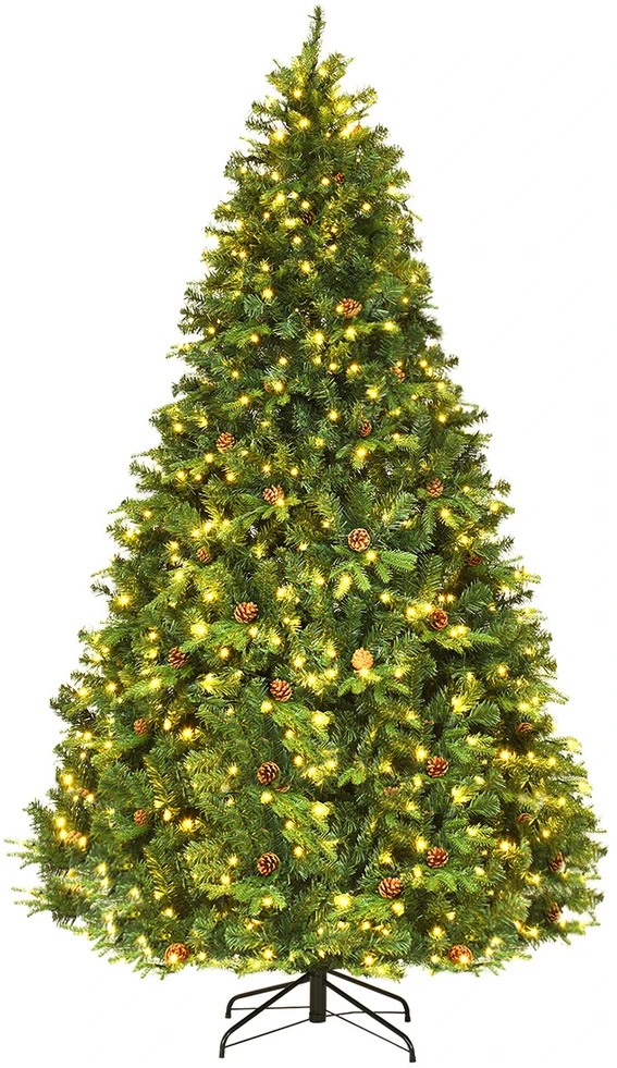 Dirbtinė kalėdinė eglutė su LED apšvietimu, žalia, 240 cm