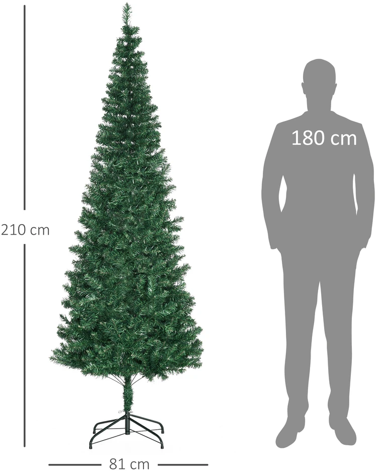 HOMCOM 2,1 m Kalėdų eglutė su stovu Ø81 x 210 cm
