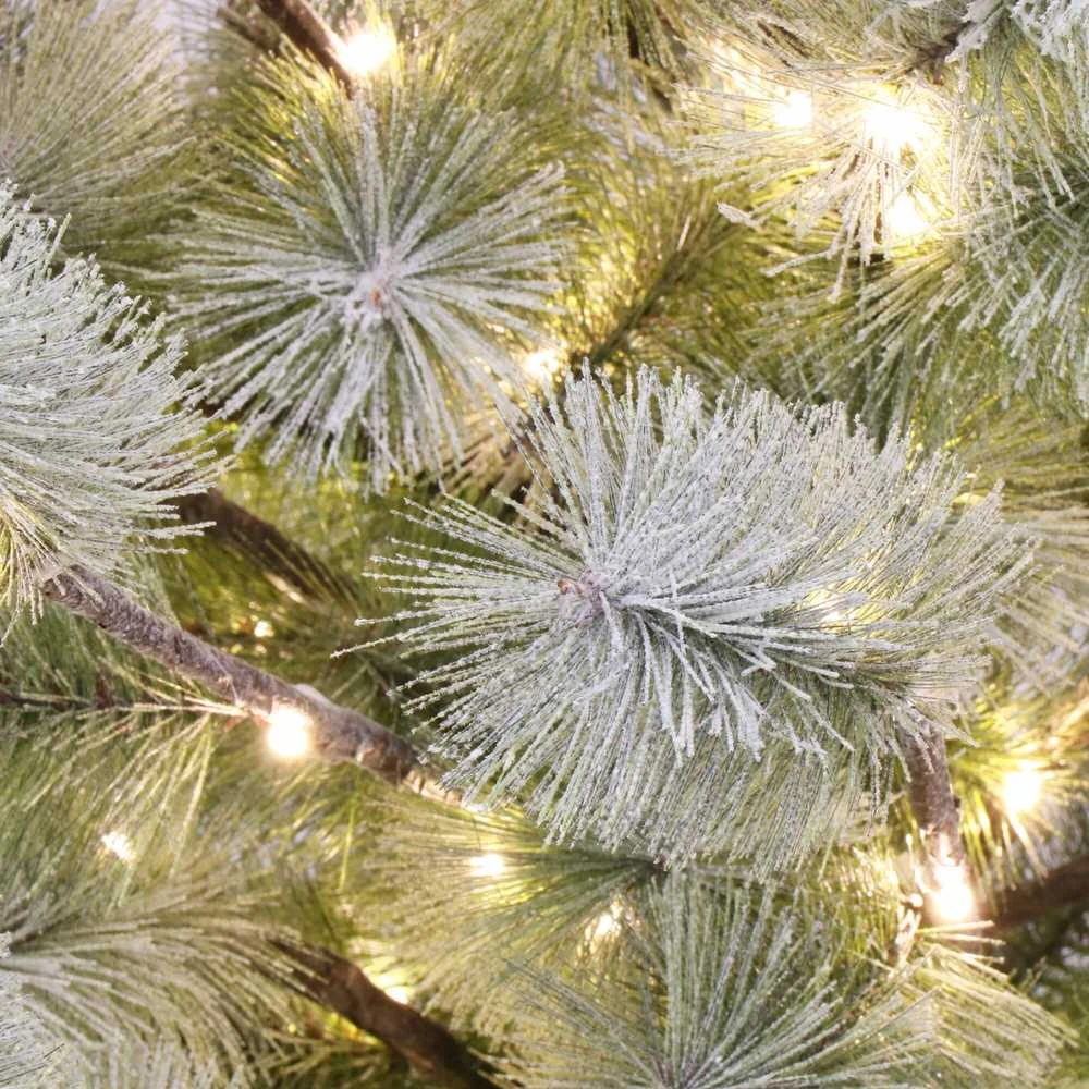 Dirbtinė Kalėdų eglutė su apšvietimu Springos CL0860, 128 LED, 150 cm, su sniego efektu