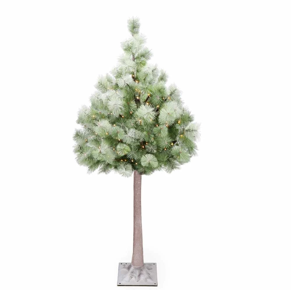 Dirbtinė Kalėdų eglutė su apšvietimu Springos CL0860, 128 LED, 150 cm, su sniego efektu