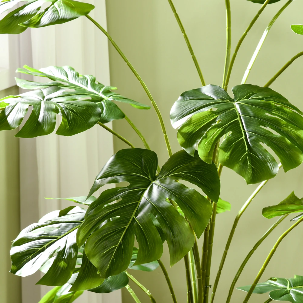 Dirbtinis augalas HOMCOM, dirbtinė Monstera Deliciosa, 180 cm aukščio dirbtinis medis su 24 šakomis, kambarinis augalas, dekoratyvinis augalas patalpoms, žalias