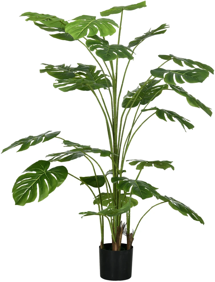 Dirbtinis augalas HOMCOM, dirbtinė Monstera Deliciosa, 180 cm aukščio dirbtinis medis su 24 šakomis, kambarinis augalas, dekoratyvinis augalas patalpoms, žalias