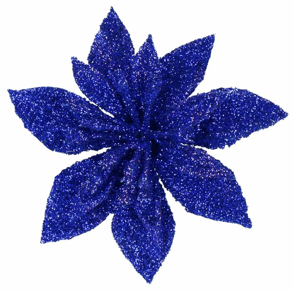 Dirbtinė puansetija Springos tamsiai mėlyna, 8 cm