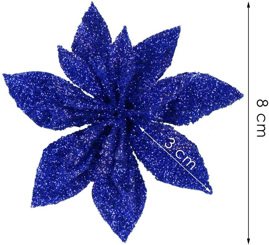 Dirbtinė puansetija Springos tamsiai mėlyna, 8 cm