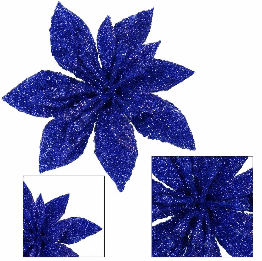 Dirbtinė puansetija Springos tamsiai mėlyna, 8 cm