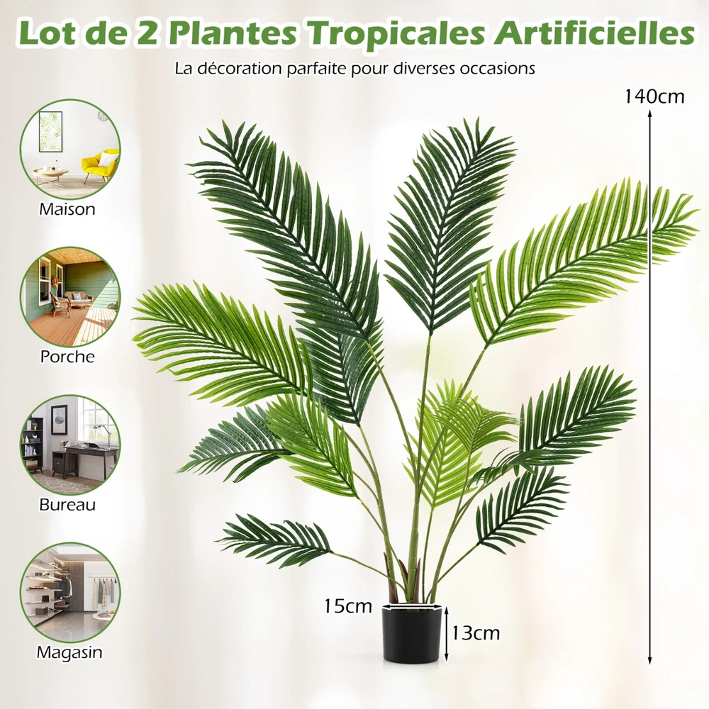 Dirbtinės arekos palmės 140 cm 2 vnt.