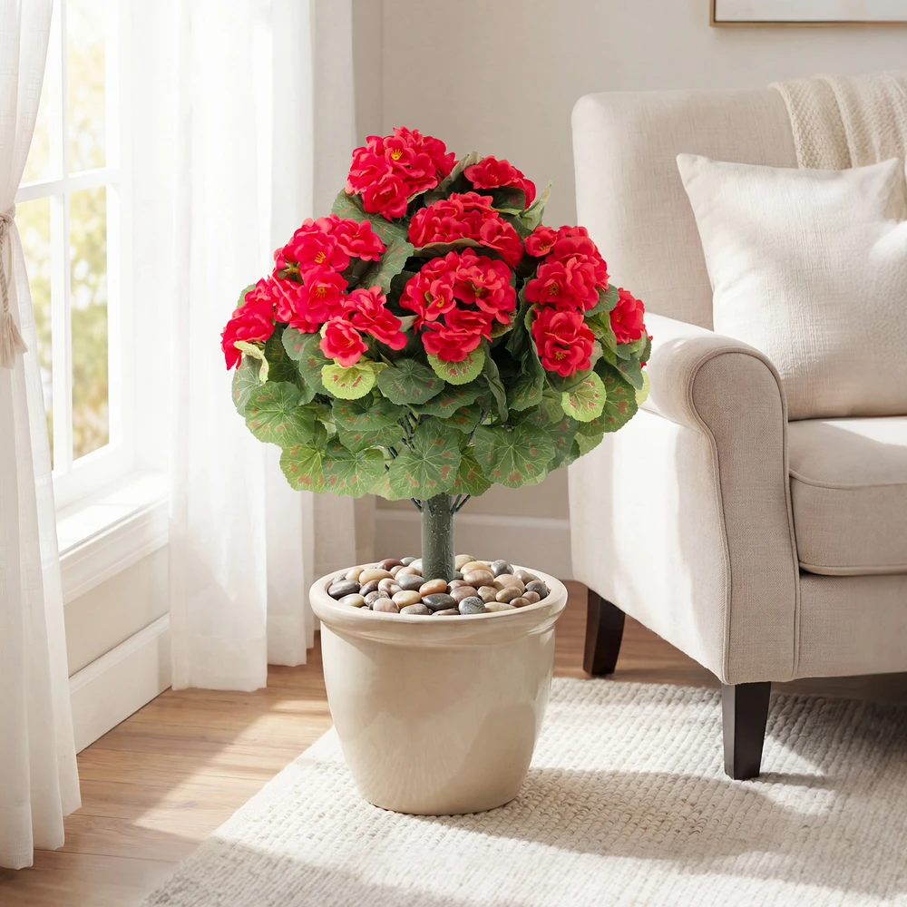 Dirbtinės pelargonijos 57 x 33 cm 2 vnt.